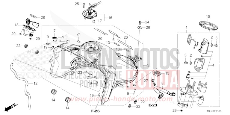 KRAFTSTOFFTANK/KRAFTSTOFFPUMPE (1) von Africa Twin Mechanik GRAND PRIX RED (R380B) von 2024